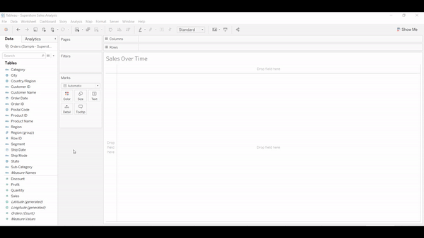 Tableau Opening Screen
