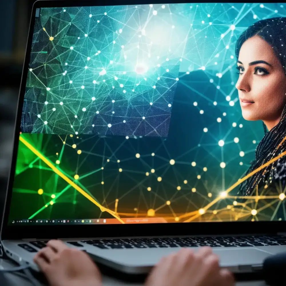 A person using AI tools to click generate and create images with DALL·E 2