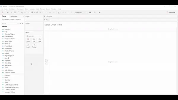 Tableau Opening Screen